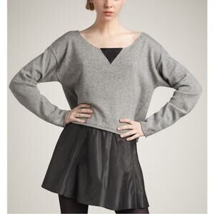 Aiko Gray Wool & Cashmere Cropped Sweater Size Small